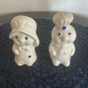 Vintage Pillsbury Doughboy Poppin Fresh Poppie Salt and Pepper Shaker Set 1988